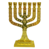 Menoráh 12 tribus metálica dorada 12 ctms.